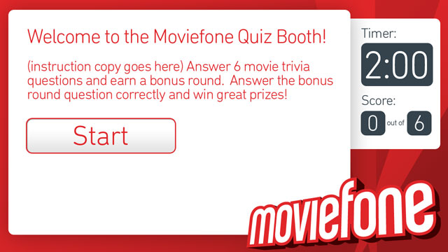 MovieFone Touchscreen Quiz Design